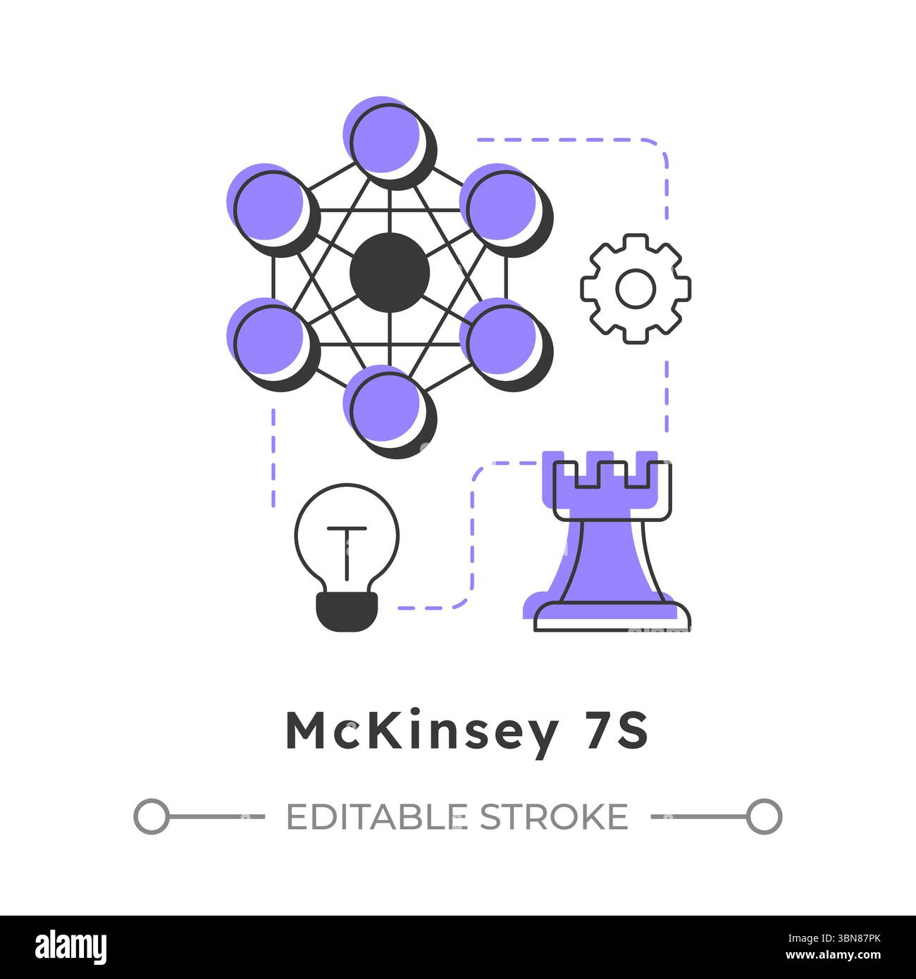 McKinsey 7S modern linear concept icon Stock Vector