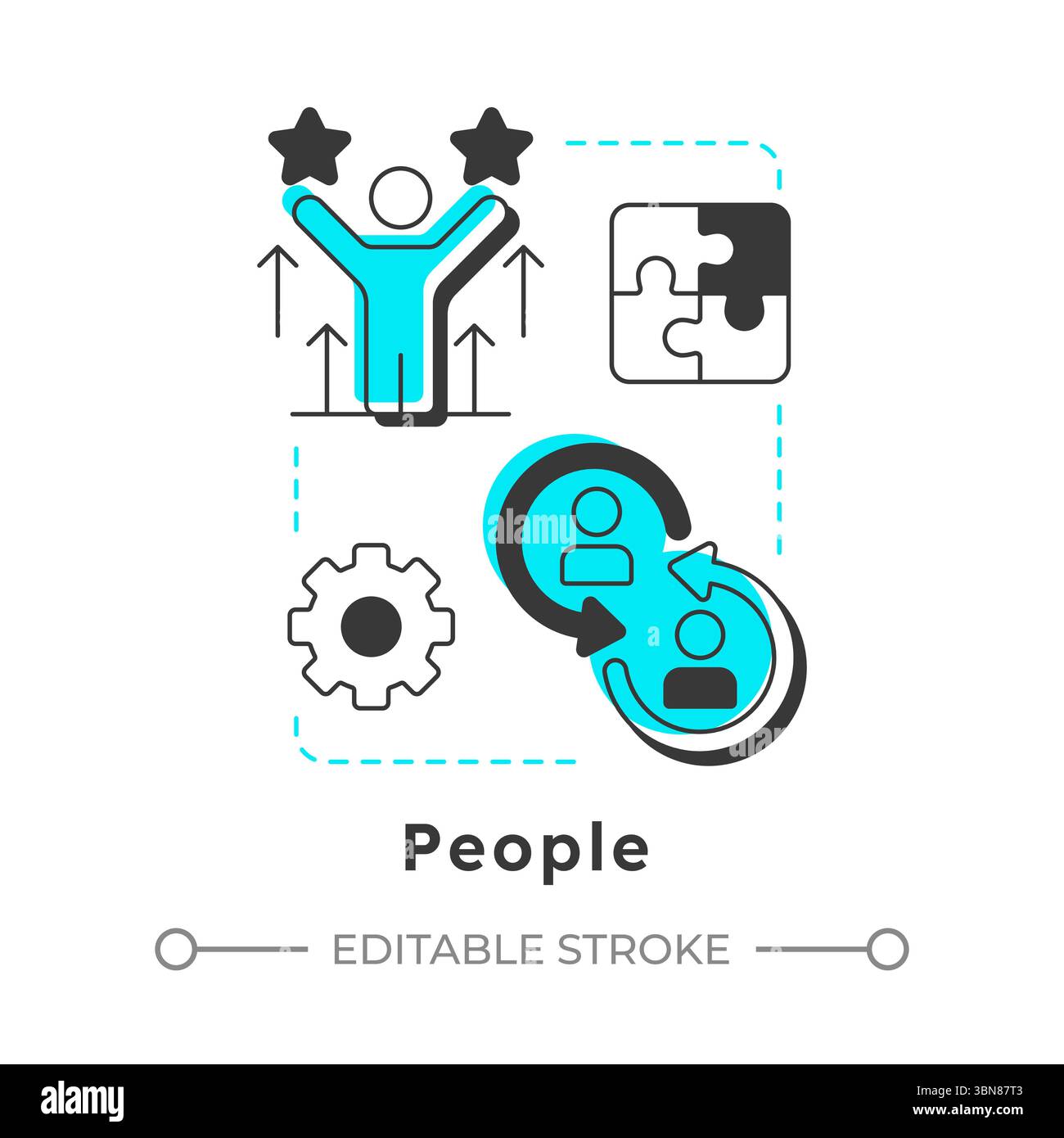 People modern linear concept icon Stock Vector