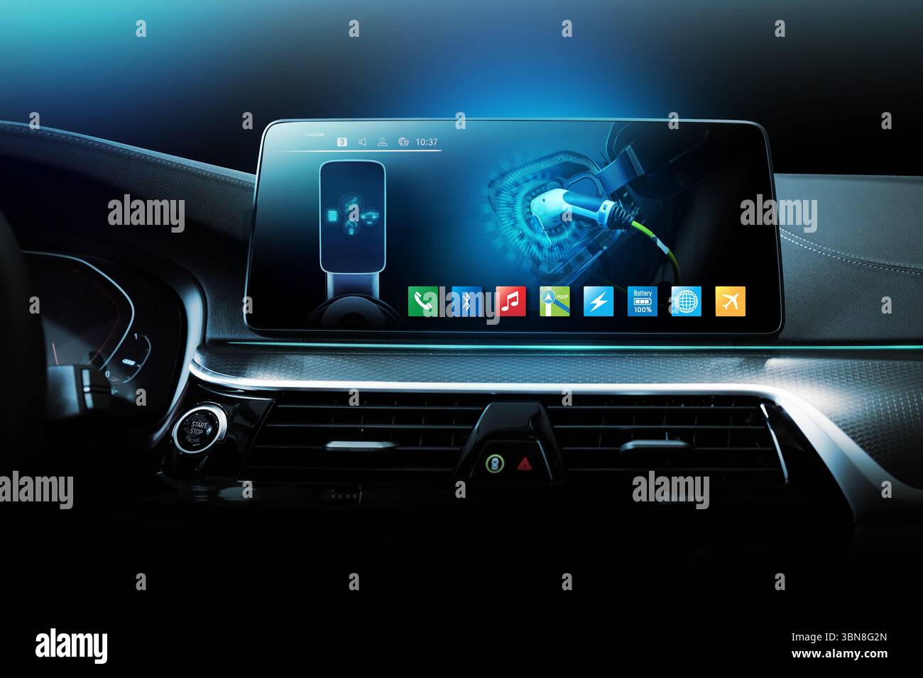 Electric car display screen that is showing the display of electric ...