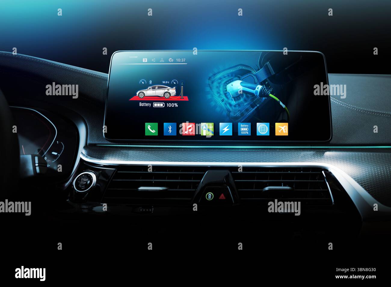 Electric car display screen that is showing the display of electric ...