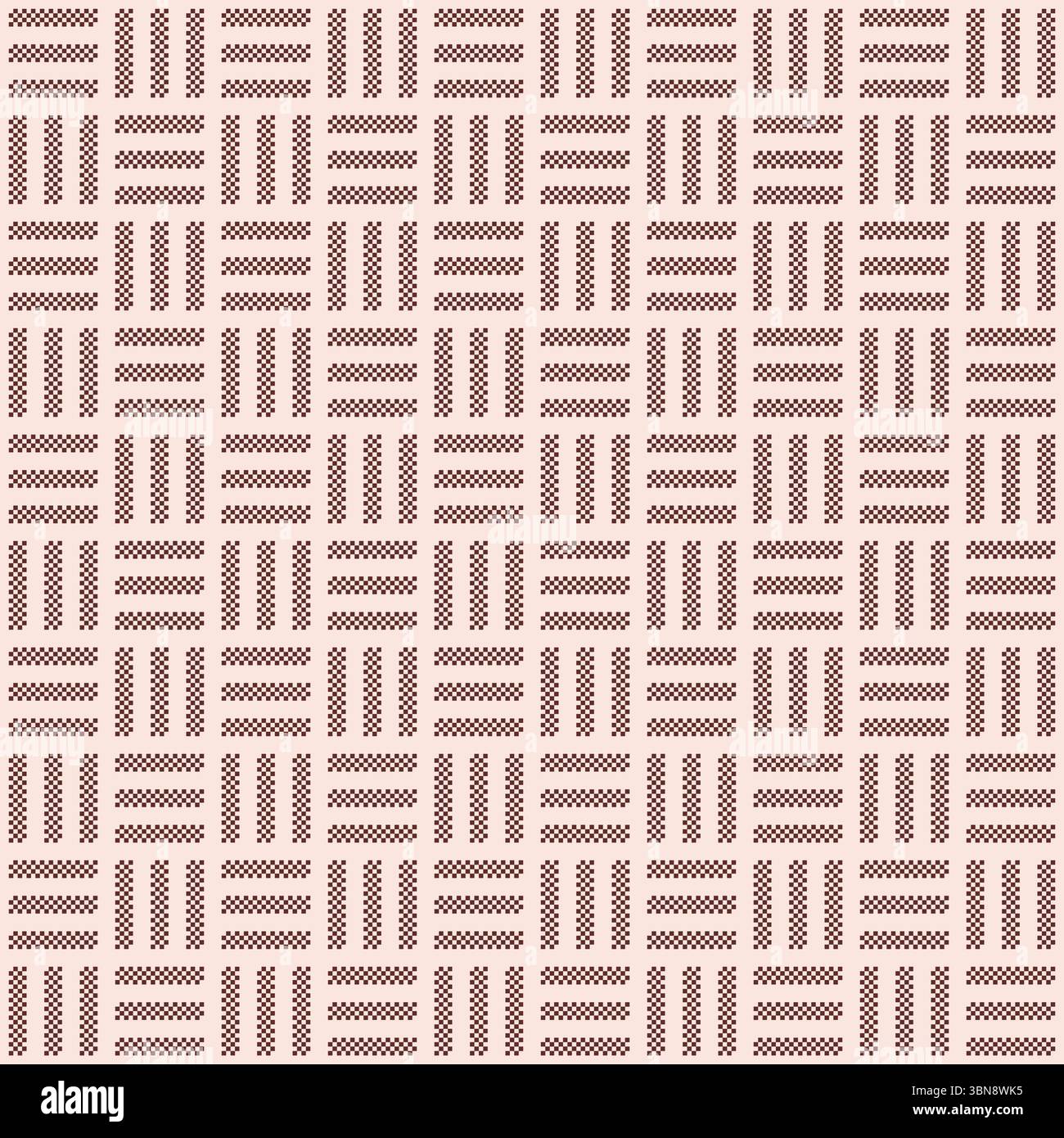 Wicker woven basket texture in beige. Seamless pattern vector illustration Stock Vector