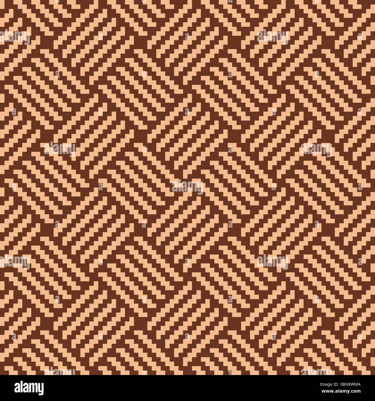 Wicker woven basket texture in light brown. Seamless pattern vector illustration Stock Vector