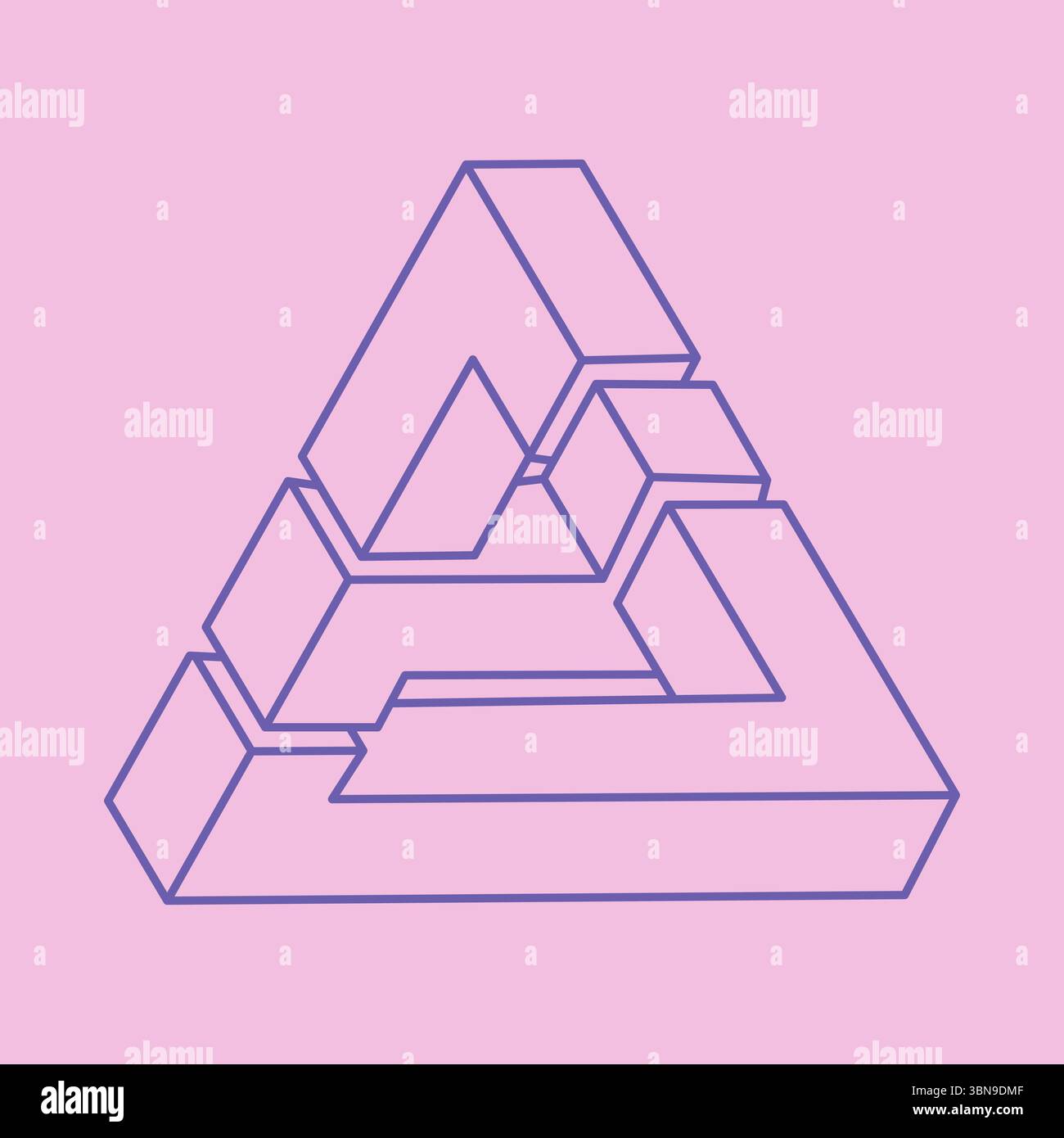 Impossible shapes, optical illusion logo, vector triangle. Optical art ...