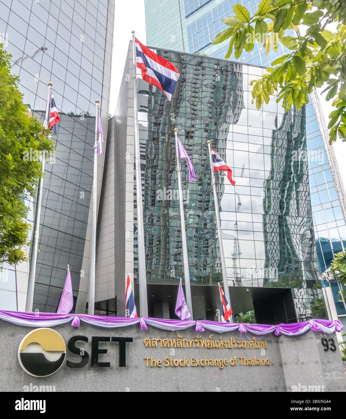 The Stock Exchange of Thailand SET building, Bangkok, Thailand Stock Photo
