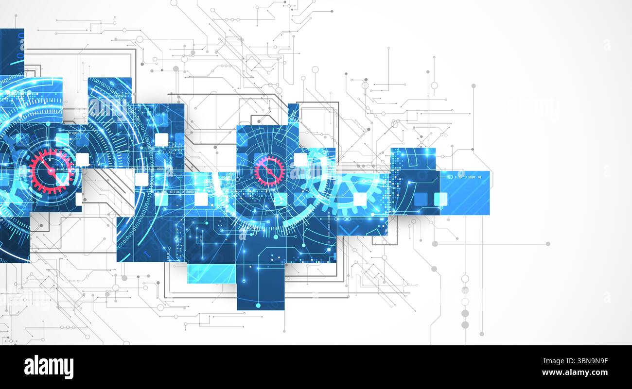 Abstract background. Scientific and technological concept. Square art. Vector Stock Vector