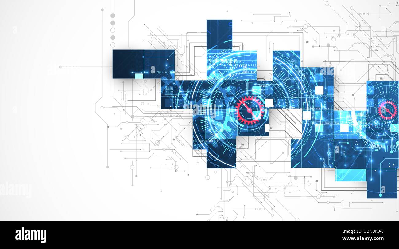 Abstract background. Scientific and technological concept. Square art. Vector Stock Vector