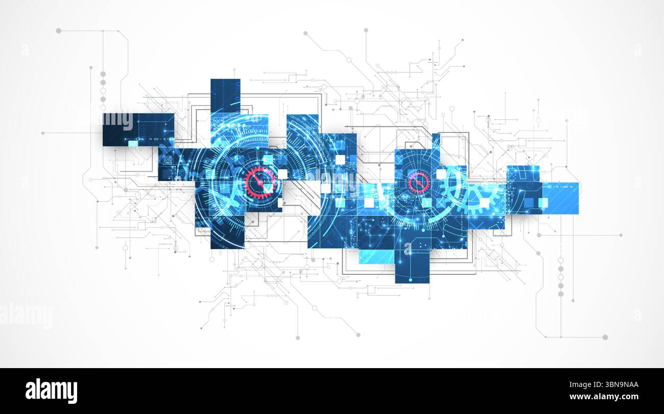 Abstract background. Scientific and technological concept. Square art. Vector Stock Vector