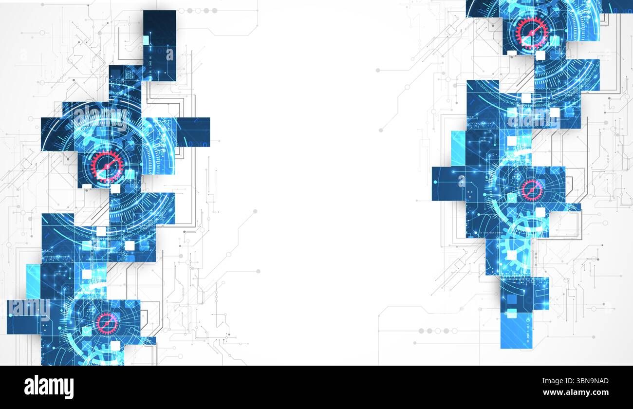 Abstract background. Scientific and technological concept. Square art. Vector Stock Vector