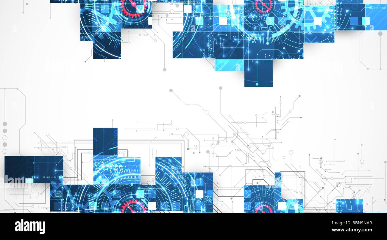 Abstract background. Scientific and technological concept. Square art. Vector Stock Vector