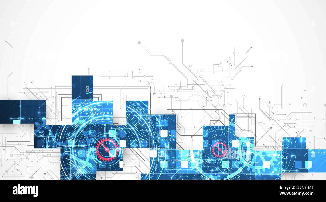 Abstract background. Scientific and technological concept. Square art. Vector Stock Vector