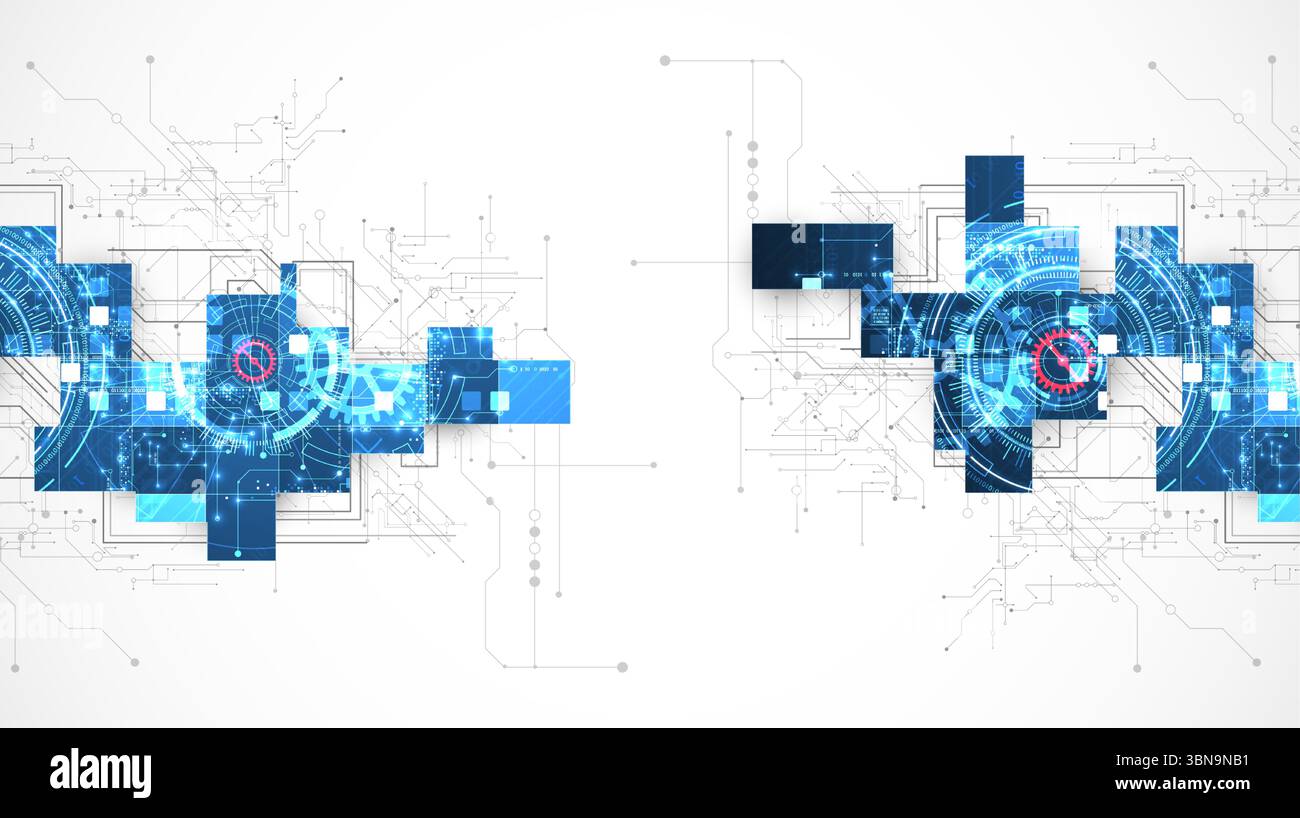 Abstract background. Scientific and technological concept. Square art. Vector Stock Vector