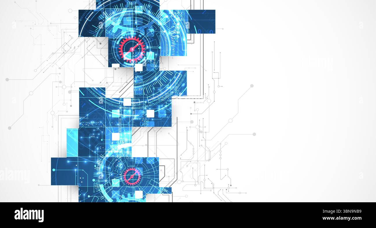 Abstract background. Scientific and technological concept. Square art. Vector Stock Vector