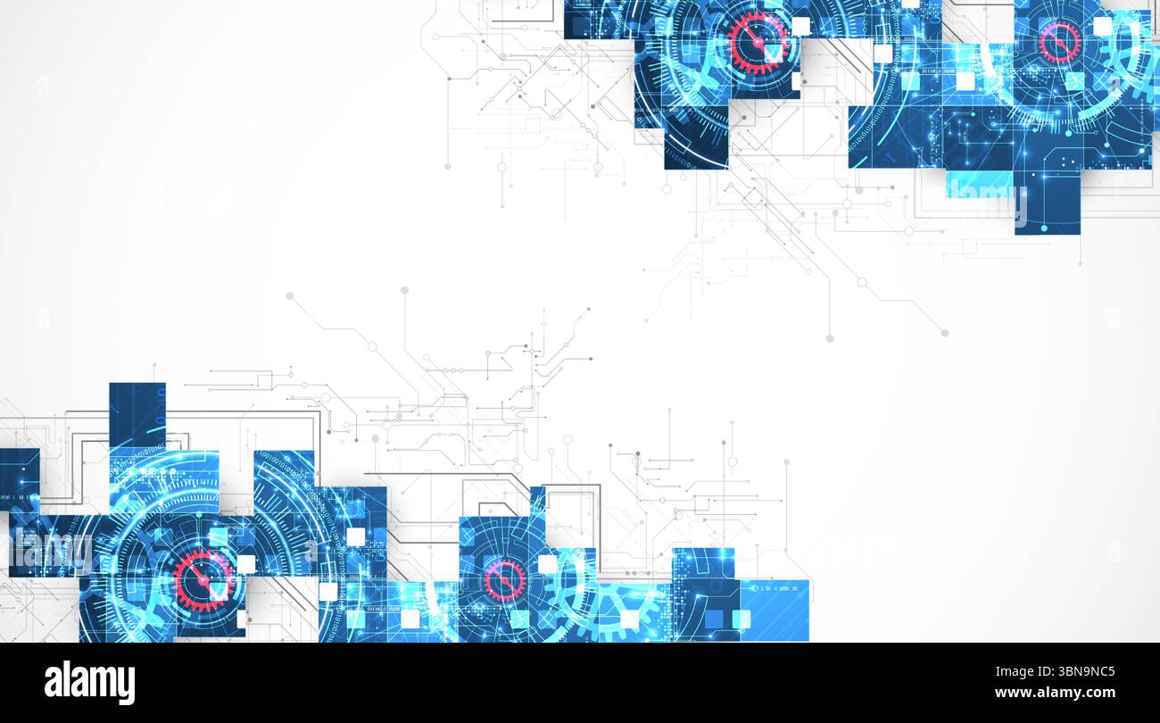Abstract background. Scientific and technological concept. Square art. Vector Stock Vector