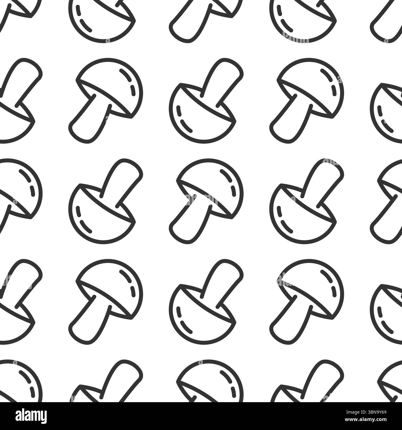 food seamless pattern. mushroom line icon. vector illustration Stock Vector