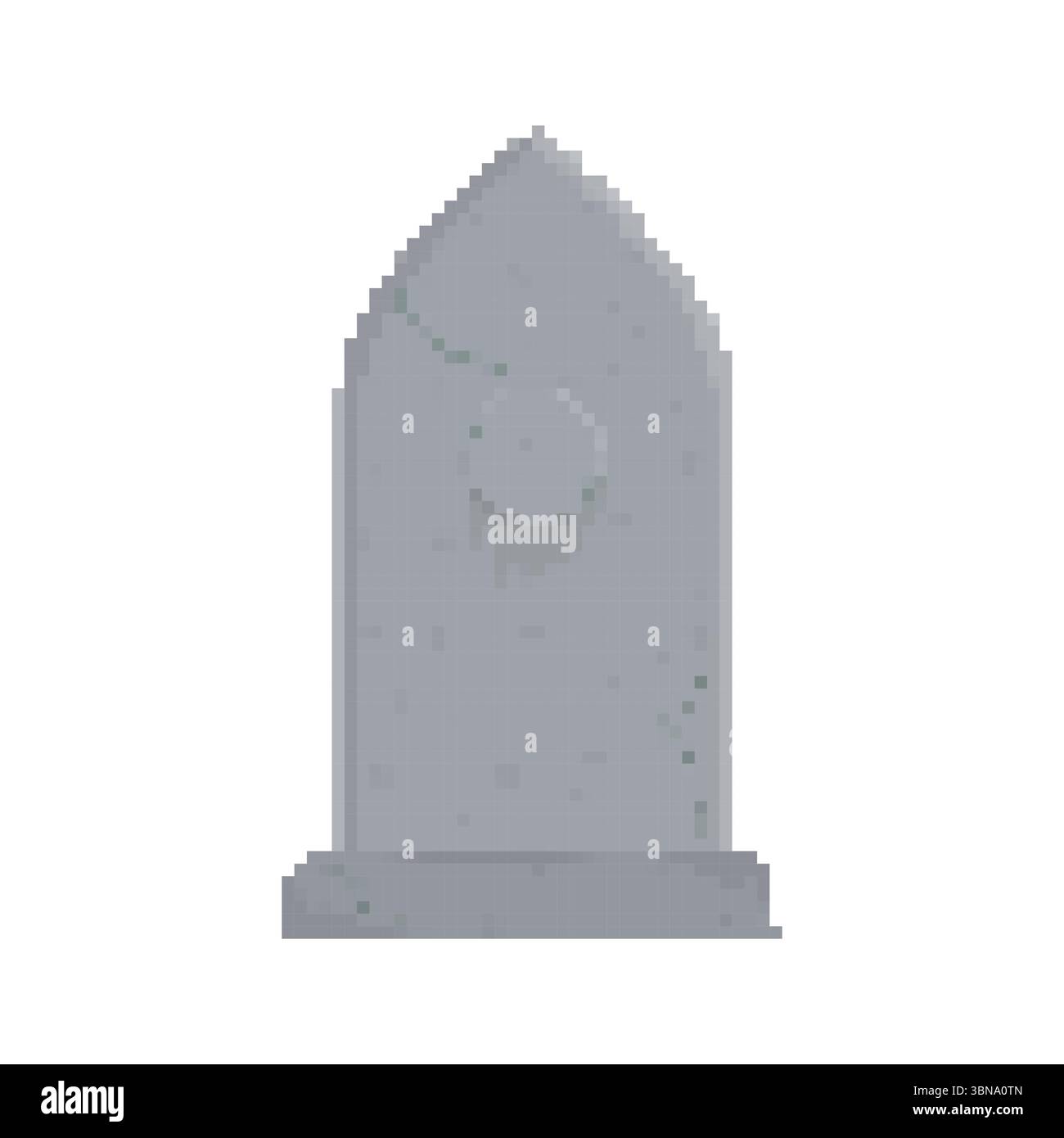 Mosaic pixel art tombstone icon in retro 8 bit style for nostalgic game ...