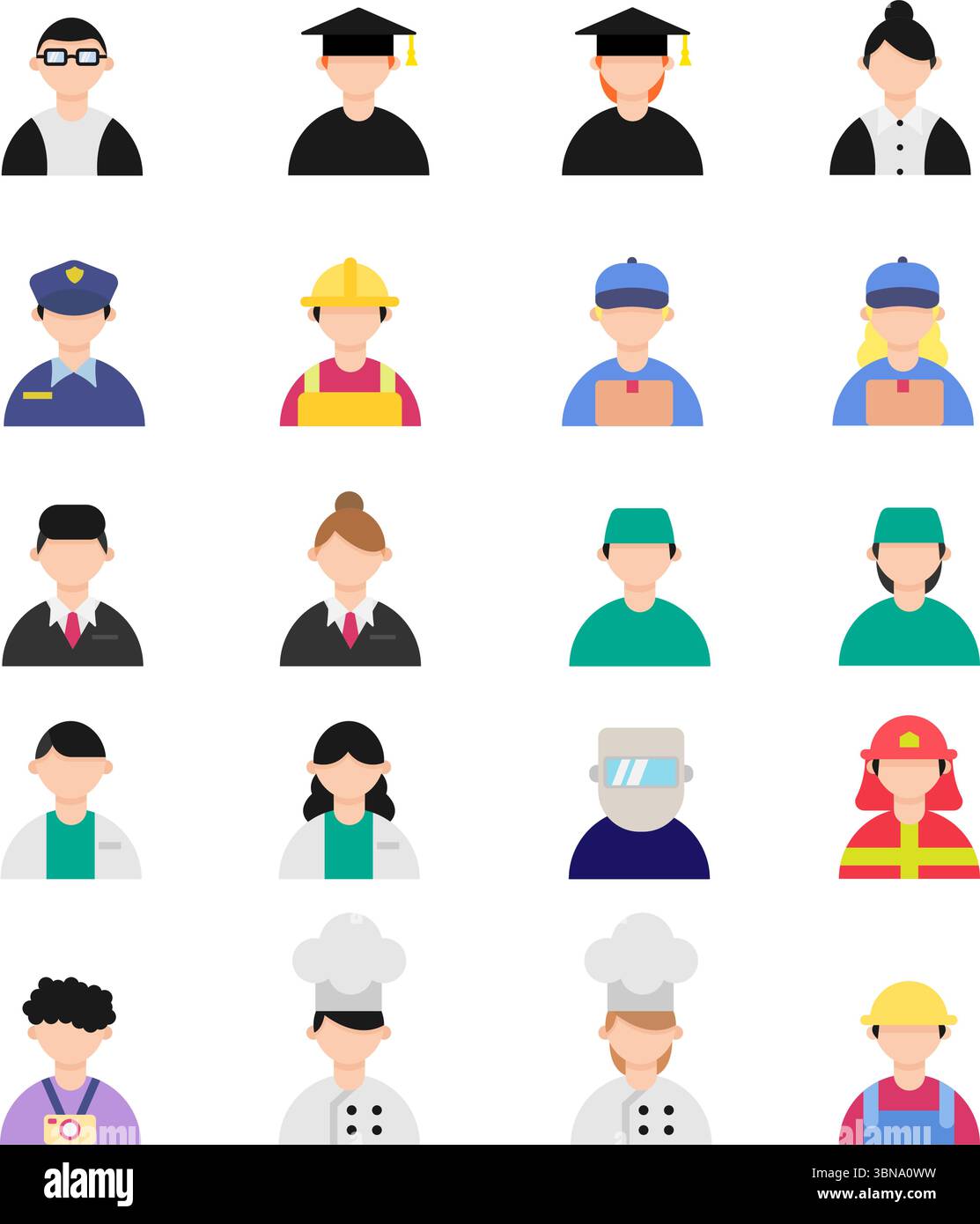 set bundle icon profession character illustration vector design people ...