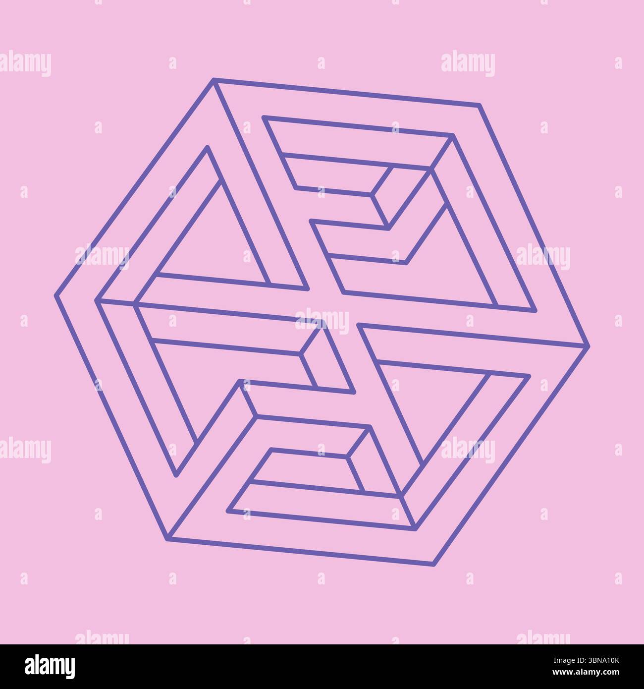 Optical illusion. Impossible shapes. Sacred geometry figure. Abstract ...