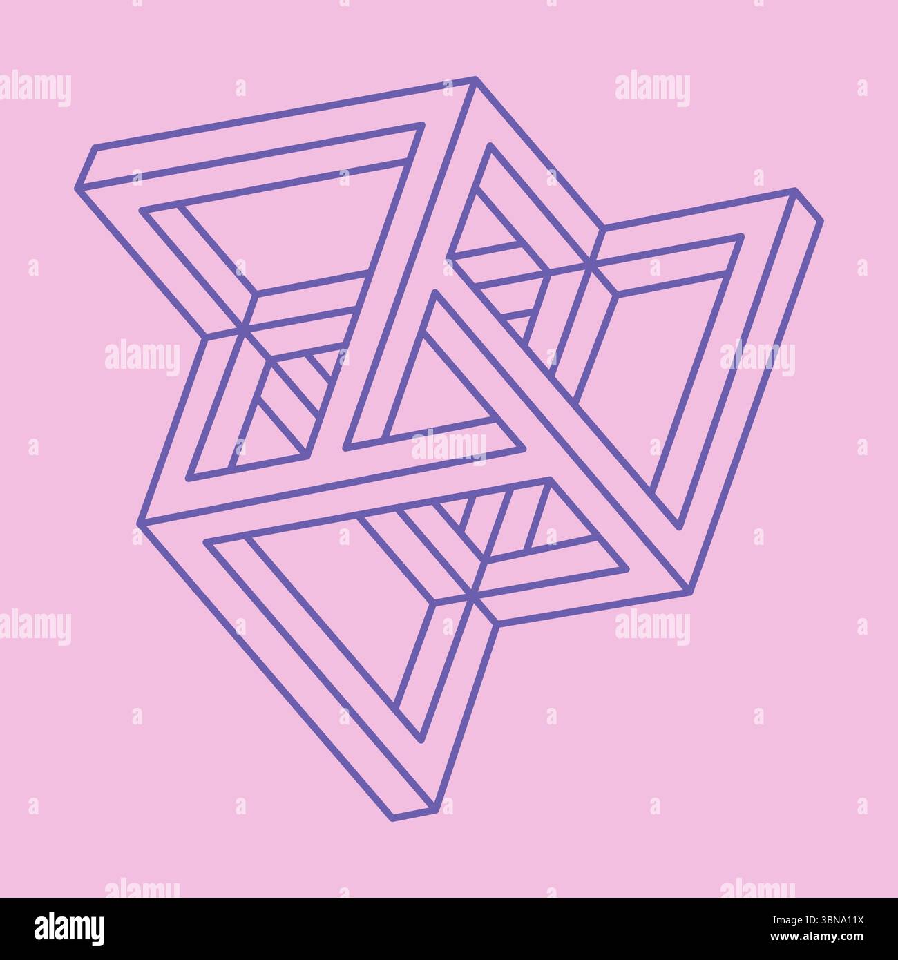 Impossible shapes vector. Optical illusion. Optical art pattern. Geometric figures. Escher paradox. Stock Vector