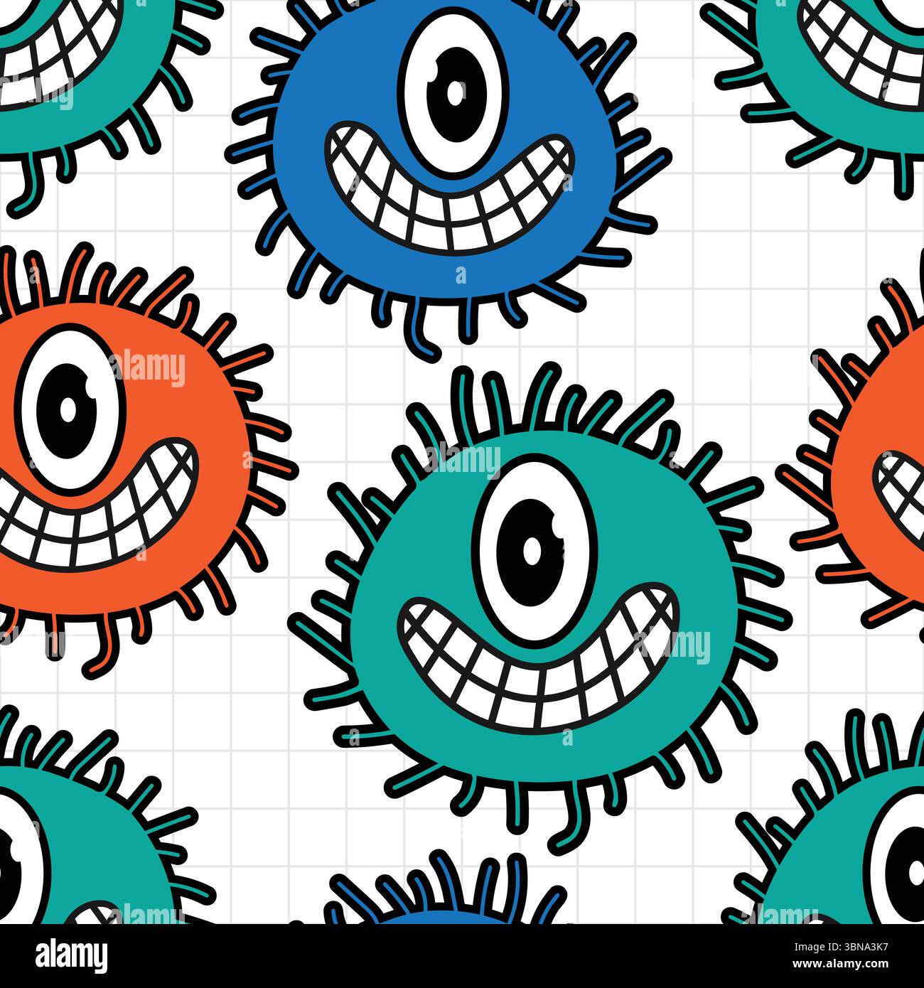 Cute germ seamless pattern Stock Vector