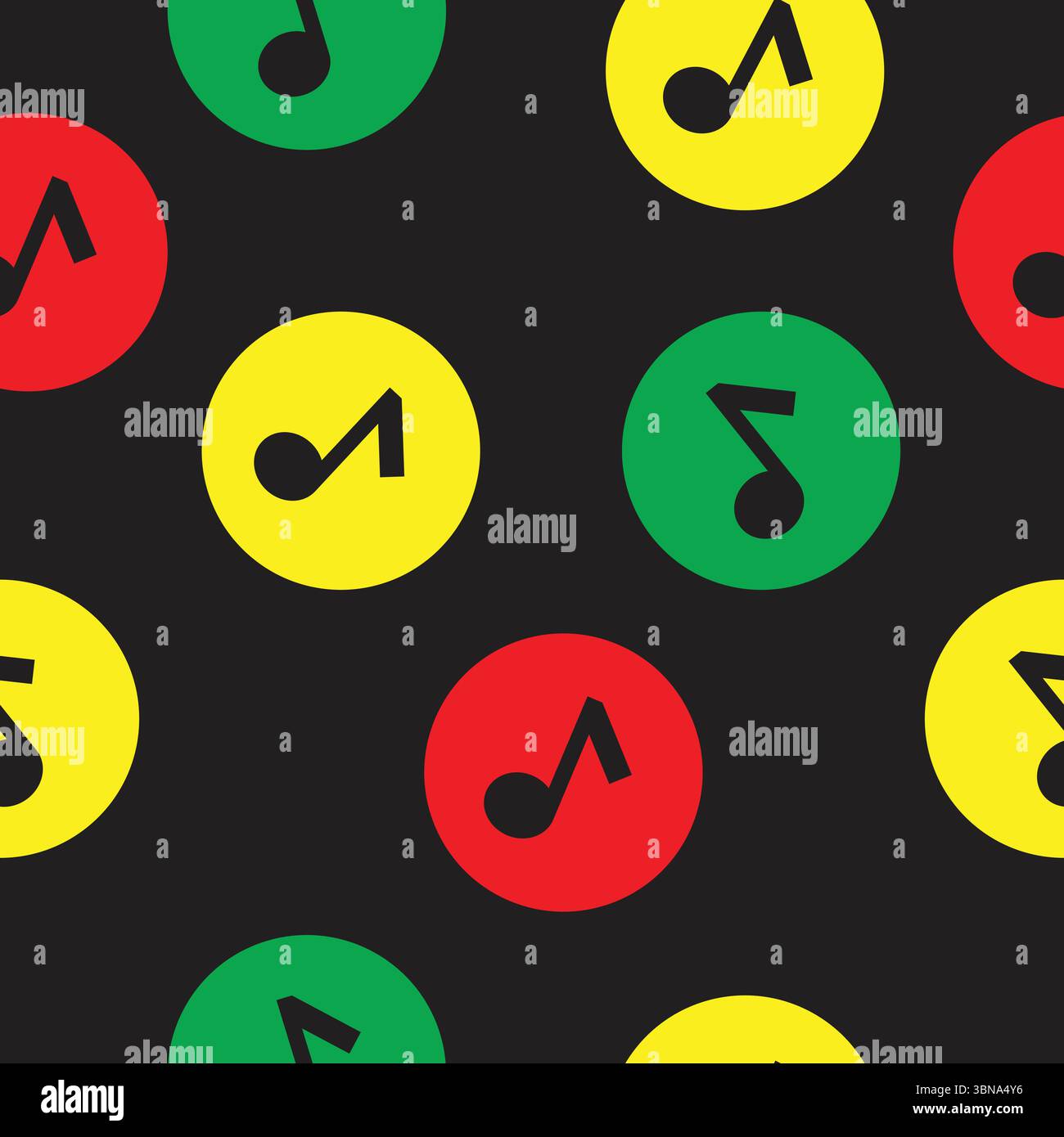 retro music notes. Music seamless pattern background Stock Vector