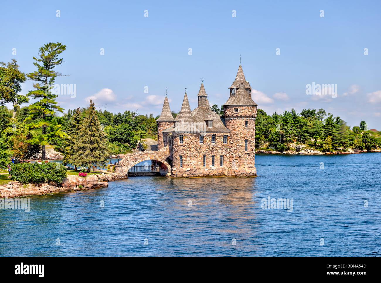 Gananoque, Ontario - August 24, 2021: Boldt Castle on Heart Island in the Thousand Islands along the St. Lawrence River Stock Photo