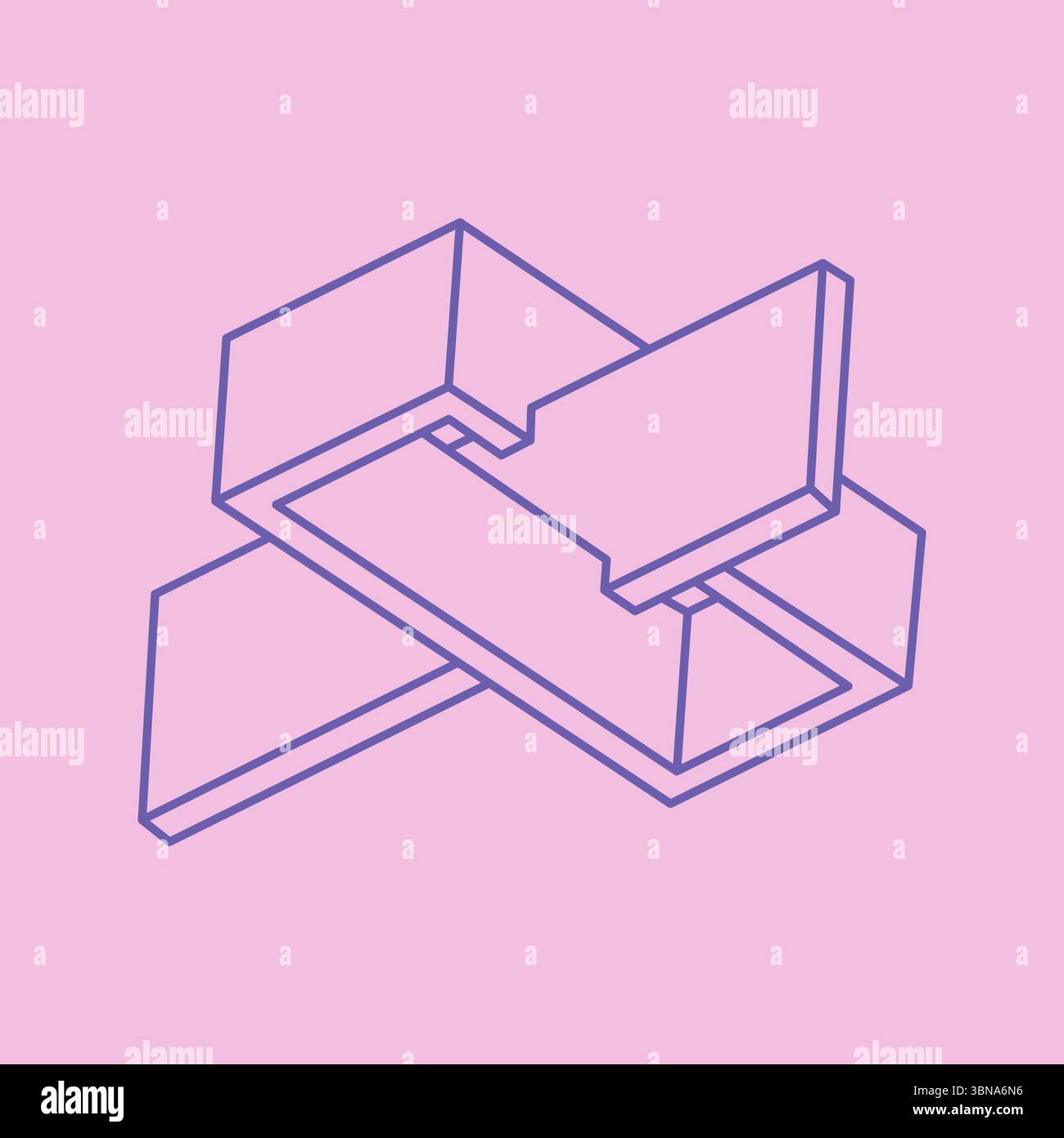 Illusion shape. 3d geometry pattern. Optical illusion figure. Sacred geometry. Logo. Stock Vector