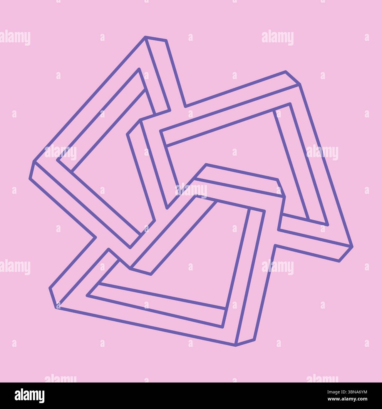 Impossible shapes, optical illusion, vector. Optical art objects. Modern Logo. Geometric figures. Stock Vector