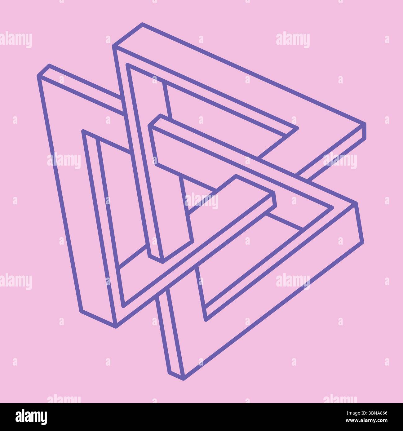 Logo. Impossible shapes, optical illusion, vector. Optical art objects. Geometric figures. Line art. Stock Vector