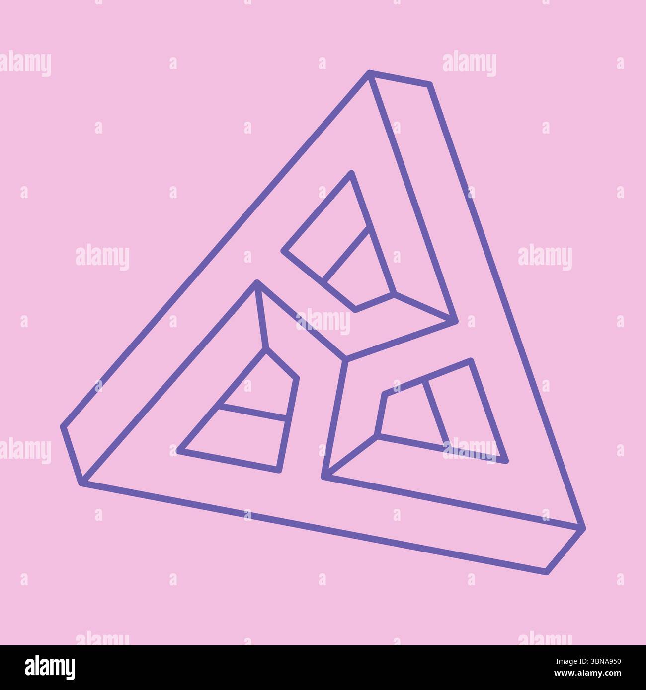 Logo triangle. Impossible shapes, optical illusion, vector pattern. Optical art objects. Geometric figure. Line art Tattoo. Modern background. Stock Vector