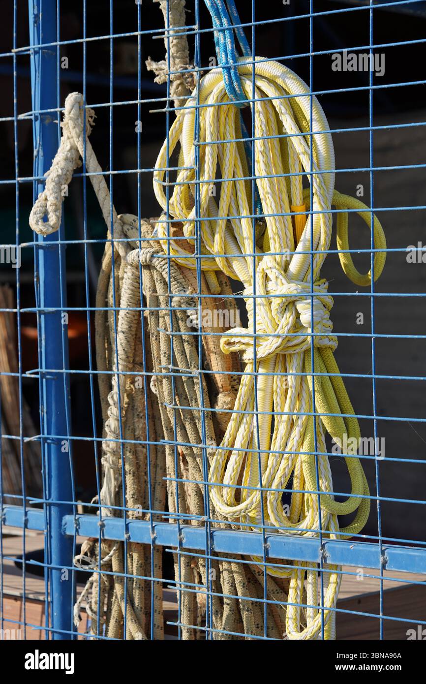 Bars And Ropes Ropes piled on beach hi-res stock photography and images - Alamy