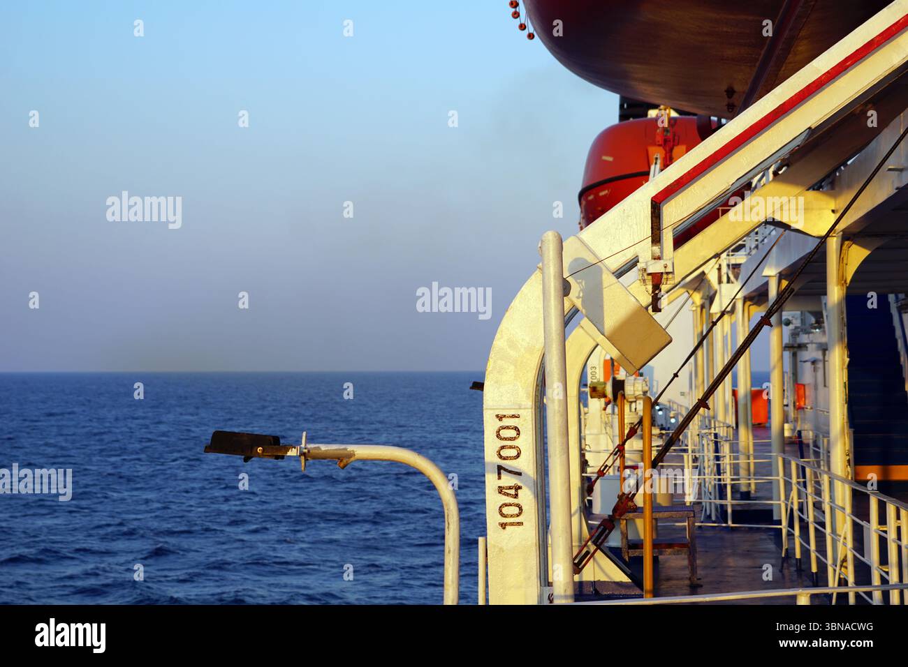 A section of a ship's deck, likely part of a lifeboat or similar safety ...