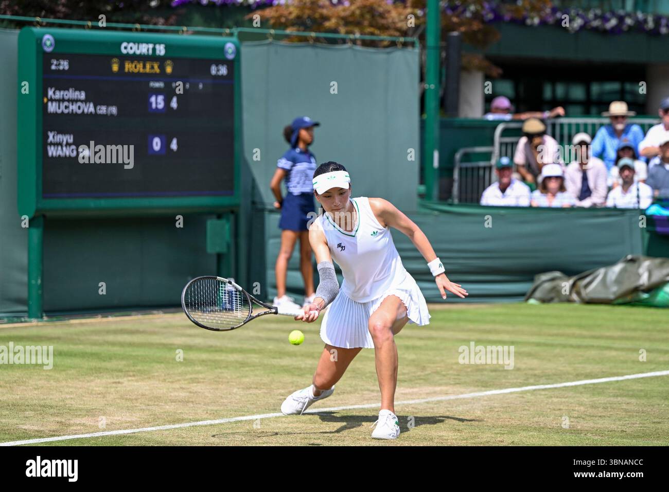 Wang Xinyu during the Wimbledon 2025 Women’s Singles first round tennis