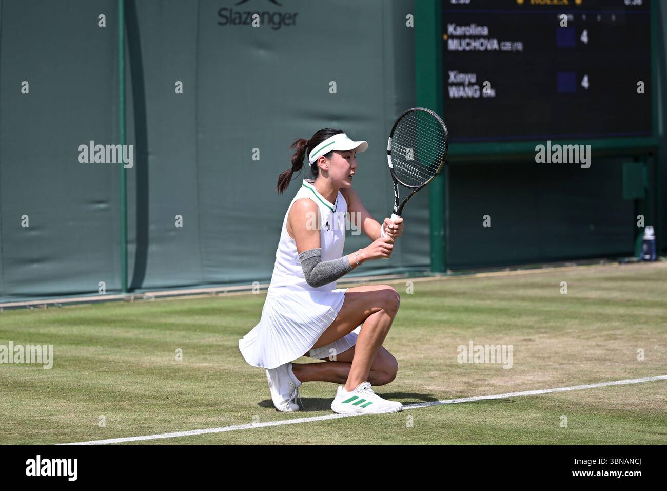Wang Xinyu during the Wimbledon 2025 Women’s Singles first round tennis