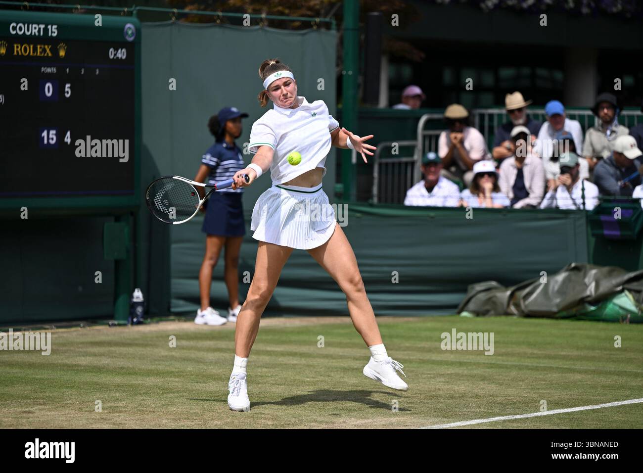 Wang Xinyu during the Wimbledon 2025 Women’s Singles first round tennis