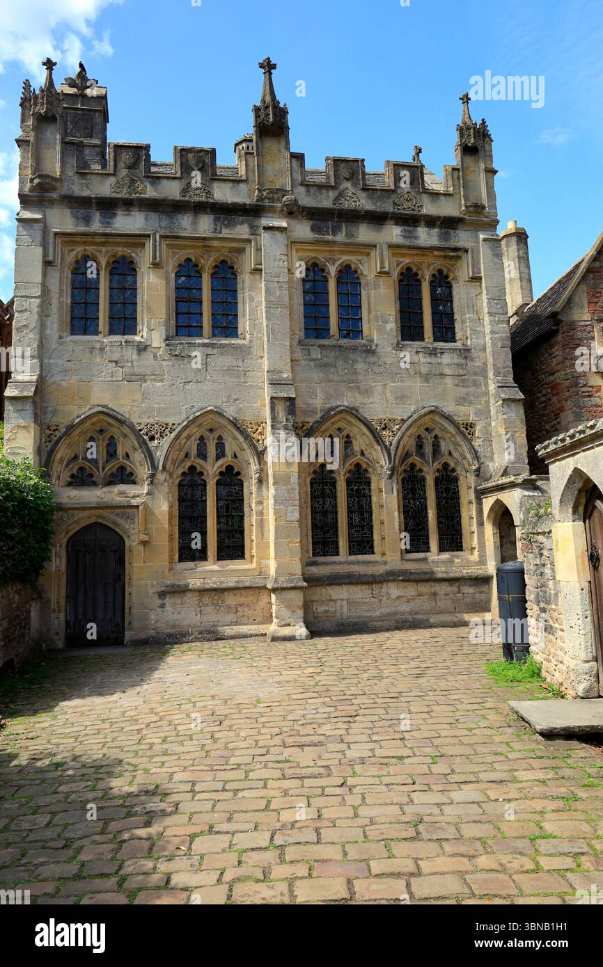 The Vicars Chapel, The Vicars Close, 14th century medieval street providing communal accommodation for the Vicars Choral, Wells, Somerset. Stock Photo