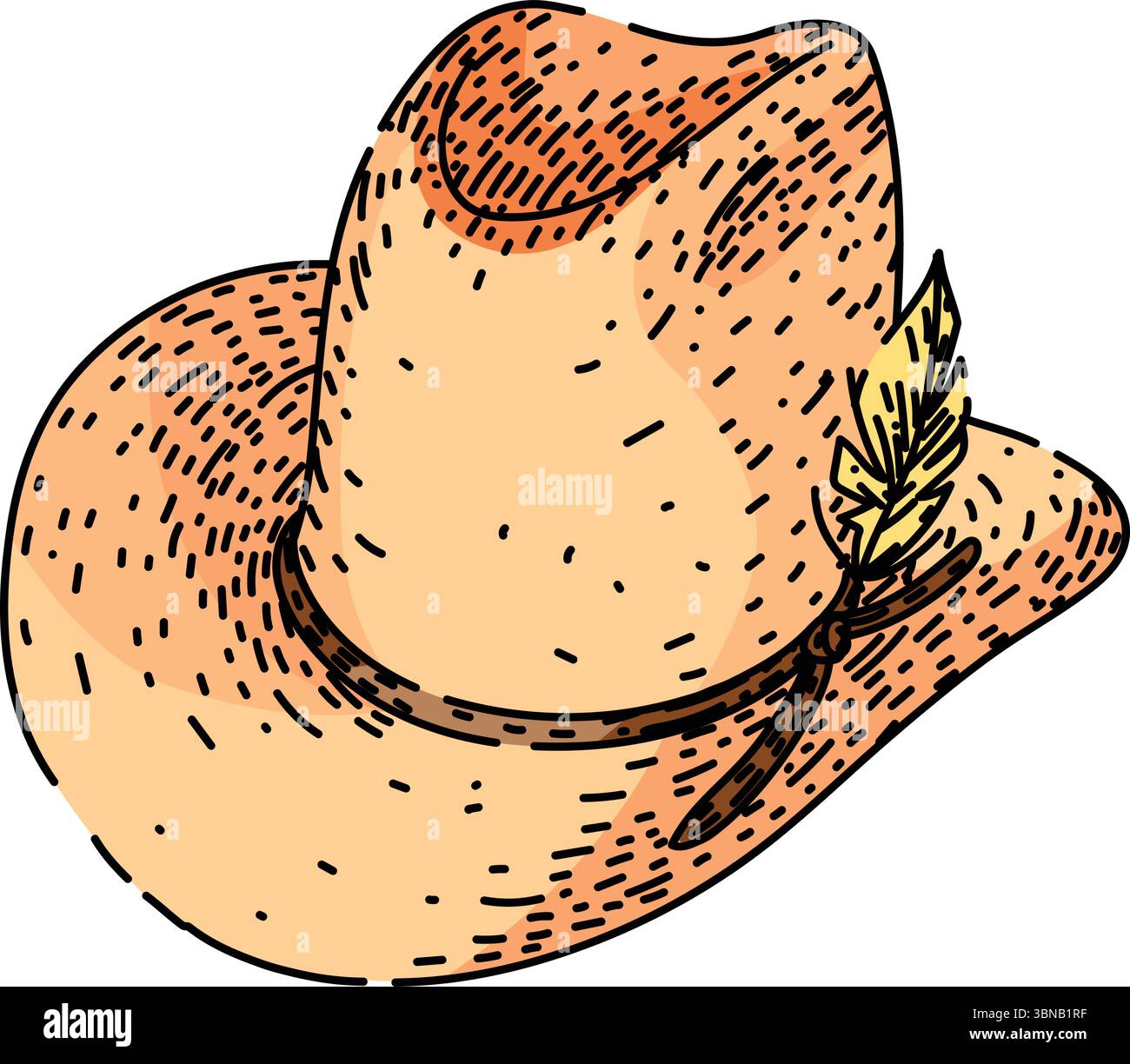 leather cowboy hat sketch hand drawn vector Stock Vector Image & Art ...