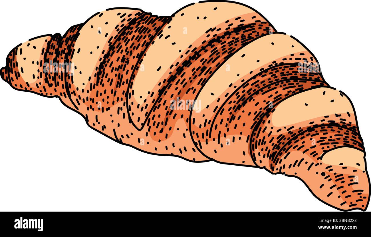 flaky croissant sketch hand drawn vector Stock Vector Image & Art - Alamy