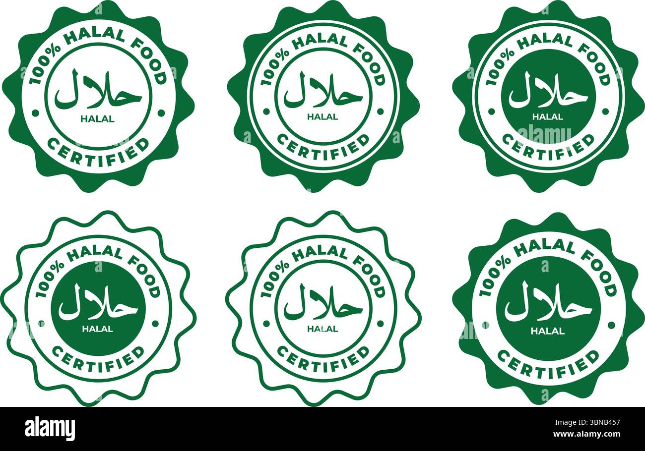 Halal Food Certified Icon, Muslim Approved Product Badge Sticker, Halal ...