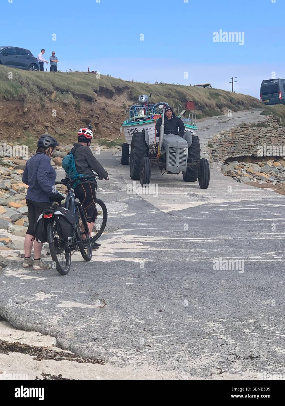 Brough of Birsay Orkney island North sea Earls Palace Birsay Brough Head rock rocks sea edge sea weed sand beach beaches clouds weather windy sky - Smartphone Captured Stock Image