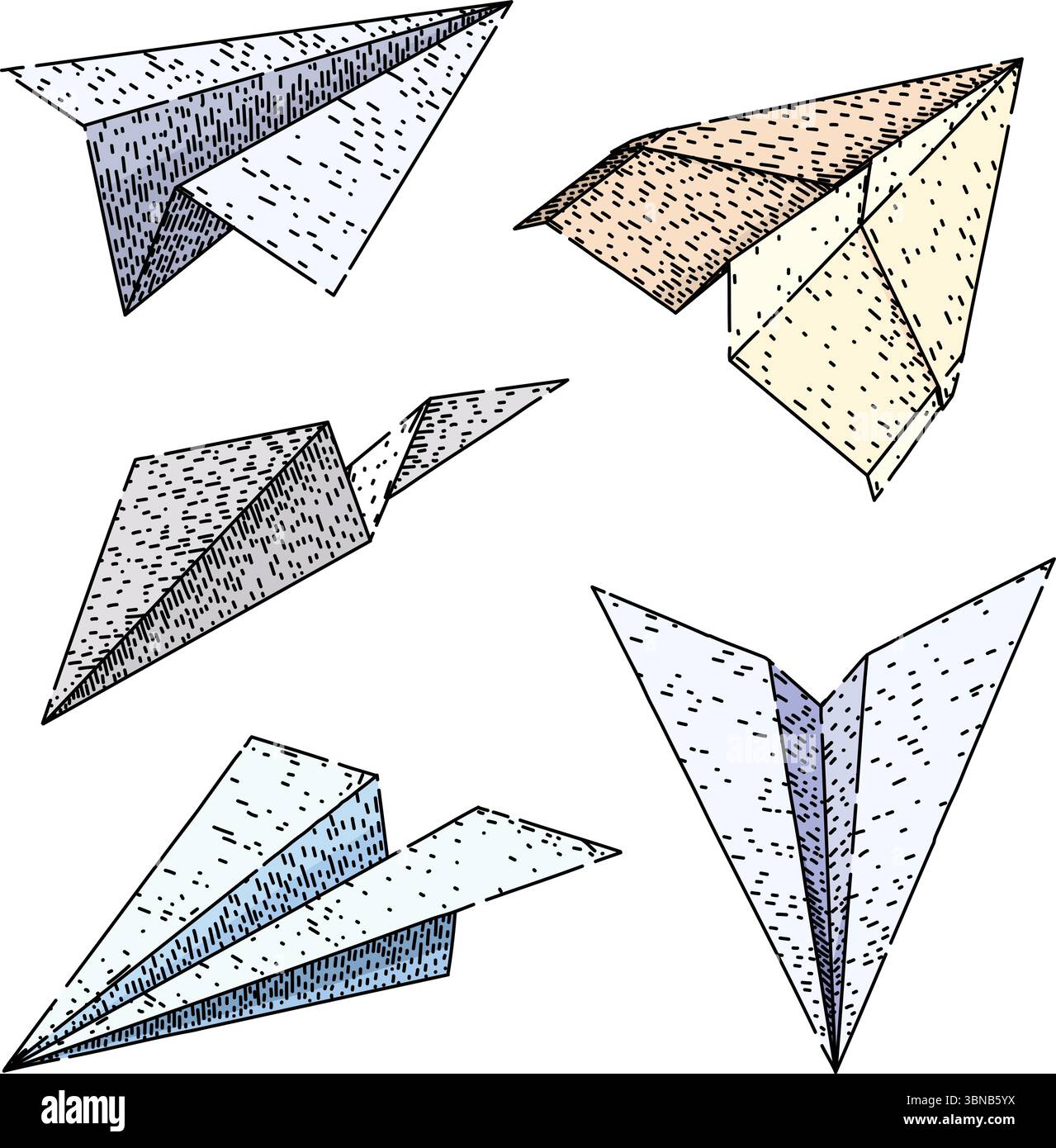 paper plane set sketch hand drawn vector Stock Vector Image & Art - Alamy