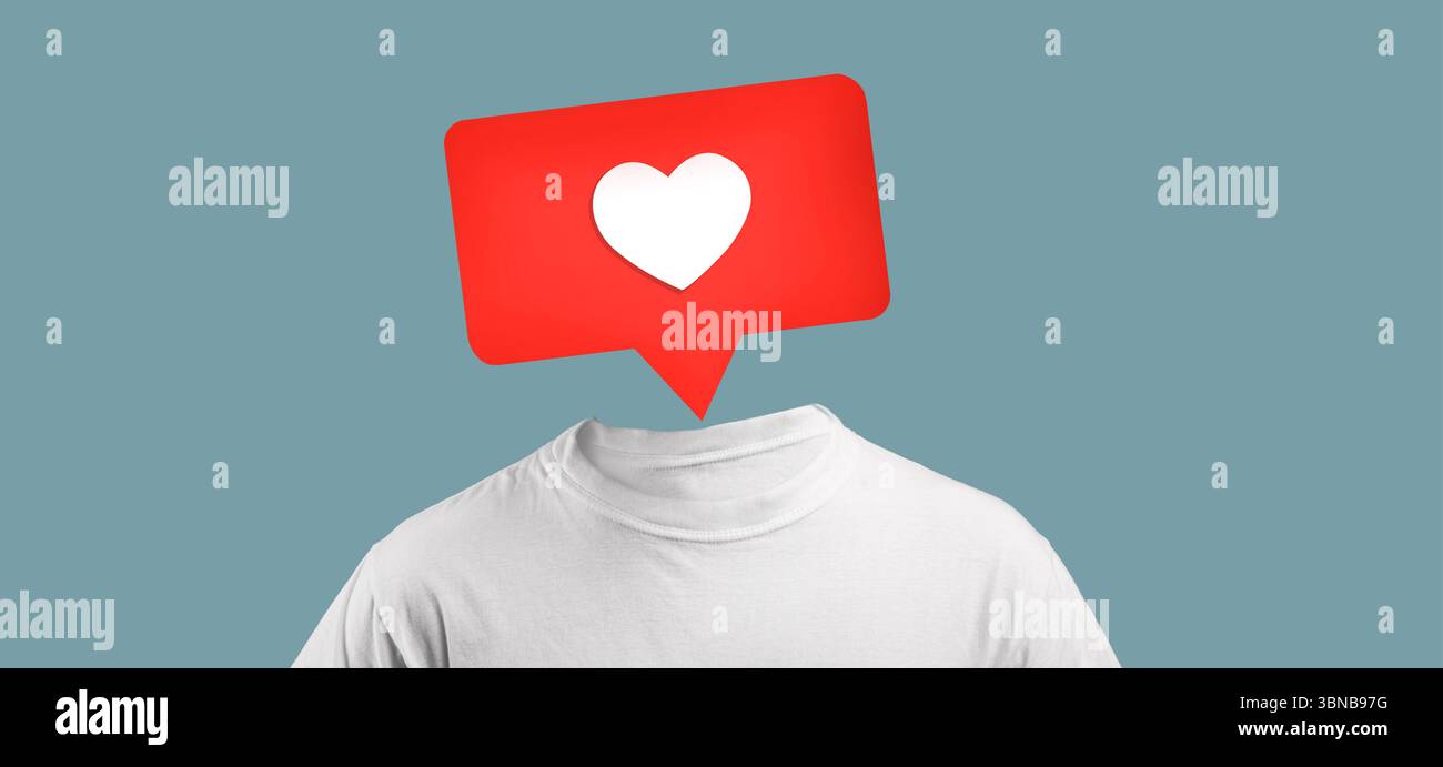 Social media love icon with abstract figure in contemporary design Stock Photo