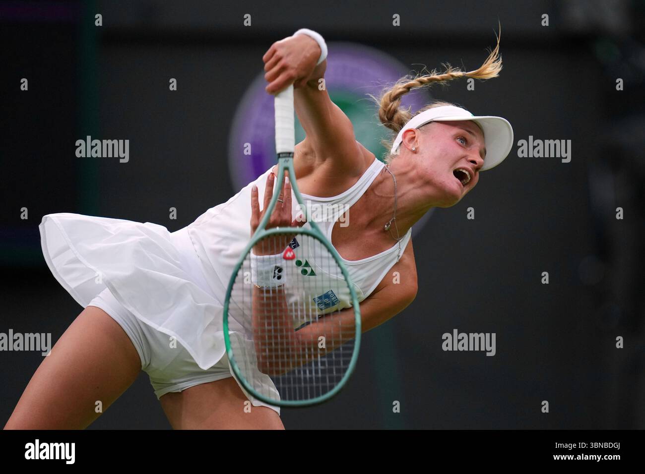 Dayana Yastremska of Ukraine returns the ball to Coco Gauff of the U.S