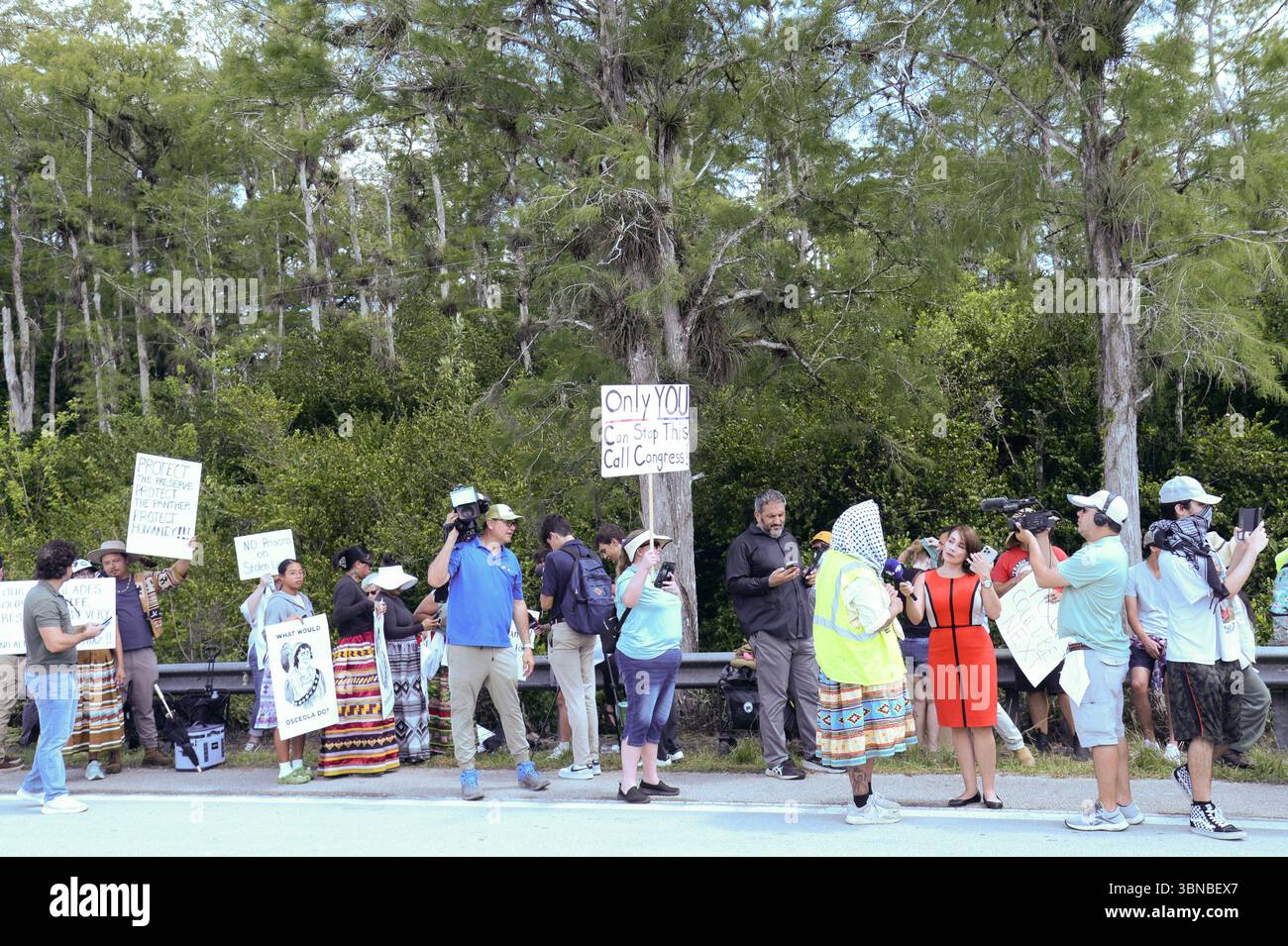Ochopee, USA. 01st July, 2025. Demonstrators at the ICE detention ...