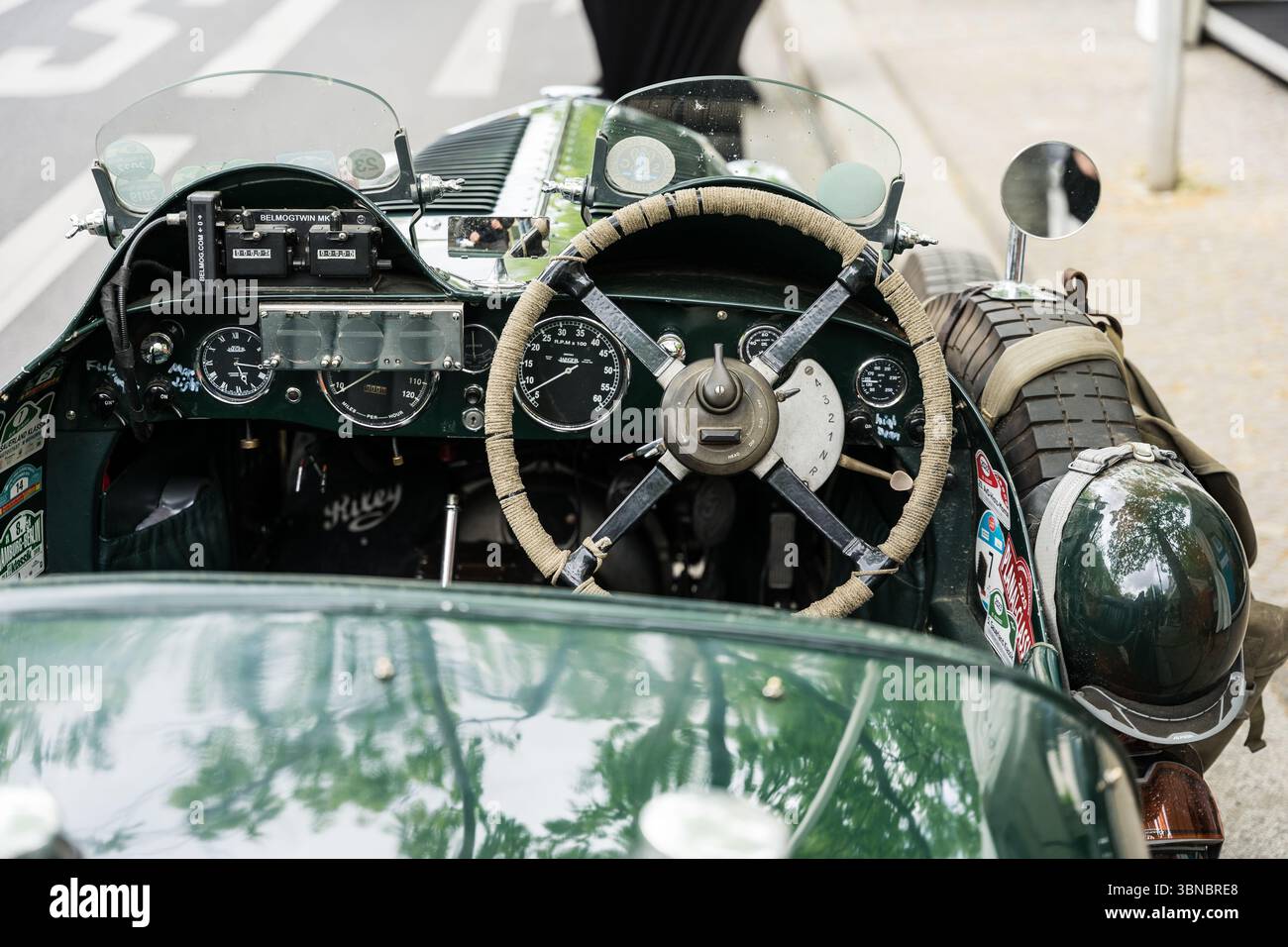 Classic Riley Interior BERLIN - MAY 10, 2025: Classic interior of Riley 9 Touring (1937) at ...