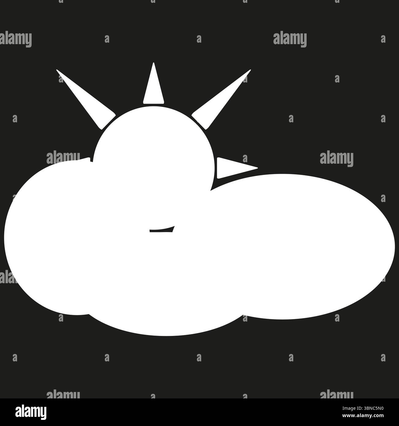 Sun behind cloud. Weather forecast icon. Vector sunny cloud symbol ...