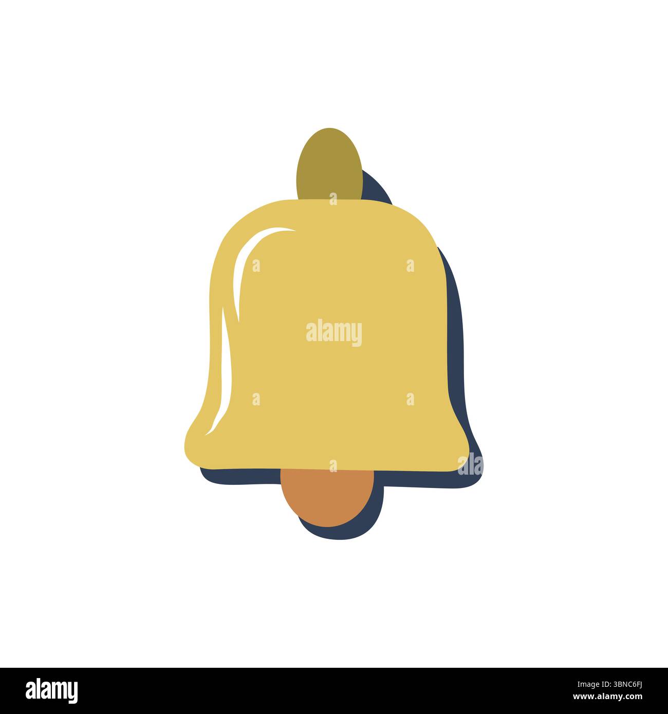 Golden bell icon. Notification alert symbol. Sound communication Vector ...