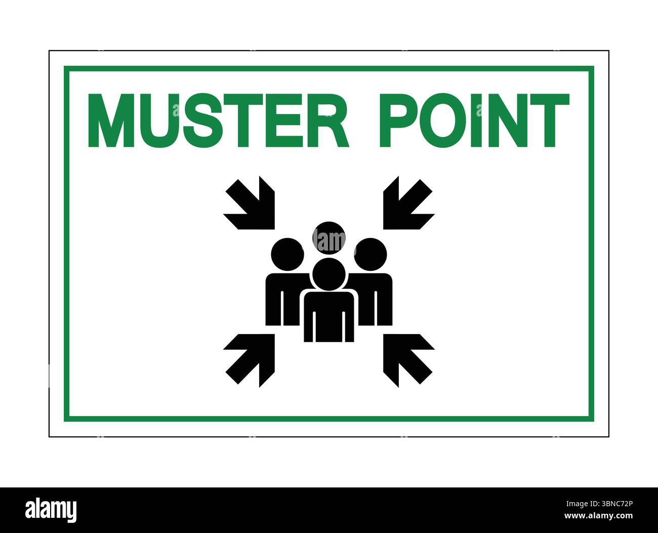 Safety Sign for Emergency Assembly Location with Iconic People Symbols ...