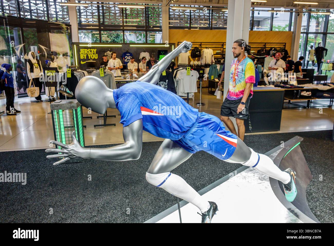 Miami Beach Florida,Lincoln Road pedestrian shopping mall,Nike store ...