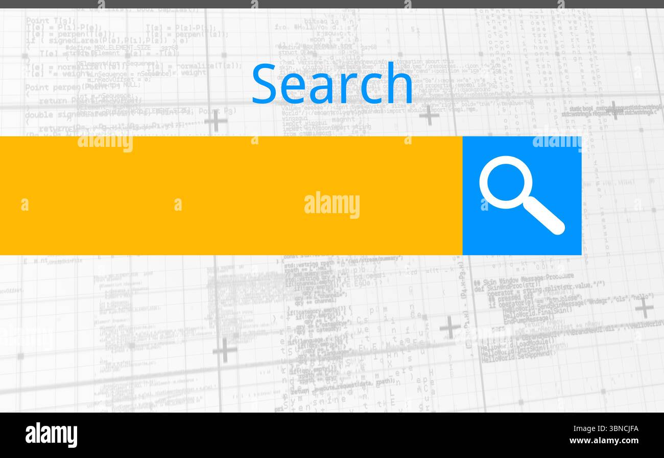 Search widget is being shown in flat design with golden input, blue ...