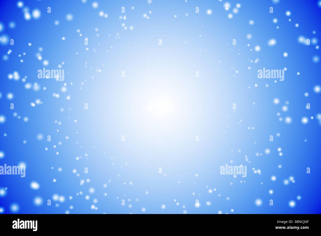 Digitally generated White light dots on blue Stock Photo